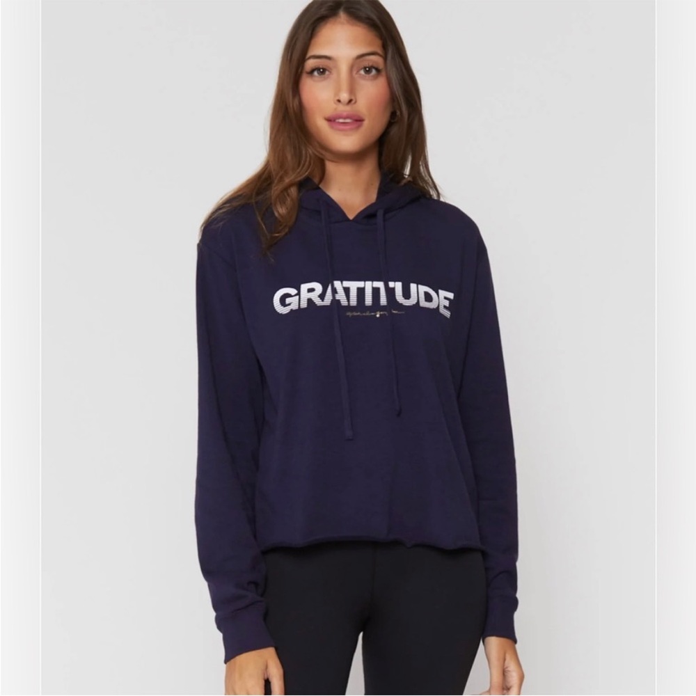 Spiritual Gangster Navy Blue Gratitude Hoodie